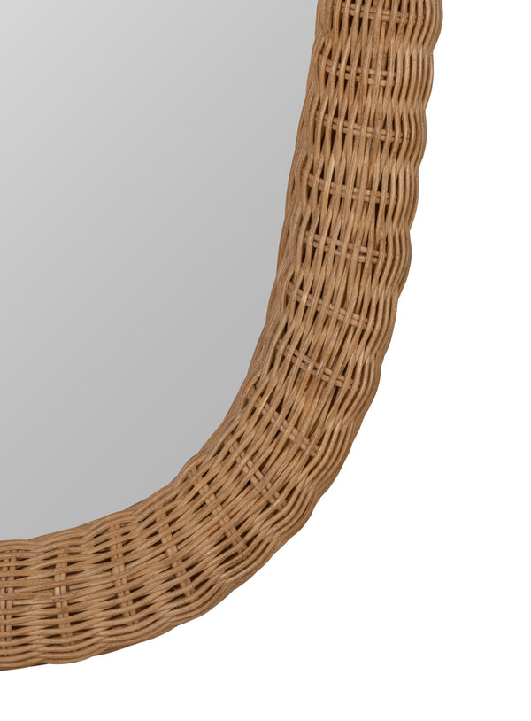 Evelyn Mirror, Rattan, 37" x 24.5"