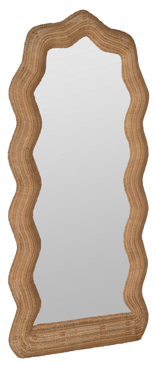 Maxine Floor Mirror, Rattan, 74.5" x 36.75"