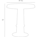 Kamile End Table, Natural Iron, 24"D x 25"H