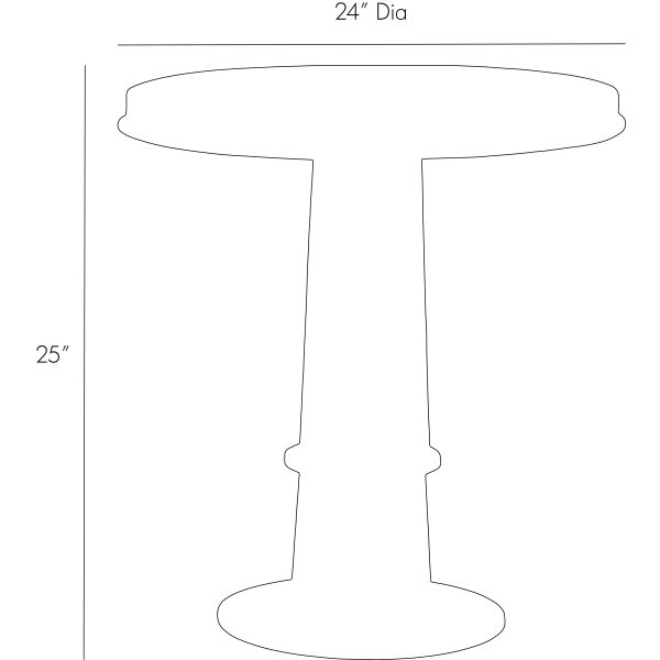 Kamile End Table, Natural Iron, 24"D x 25"H