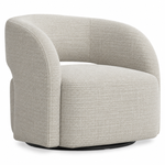 Chloe Fabric Swivel Chair - White/Cream Chenille