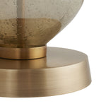 Dreena Lamp, Smoke Luster Seedy Glass, Antique Brass