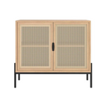 Avida Sideboard Small, Rustic Oak/Black, 37.5"W x 18.75"D x 32.5"H