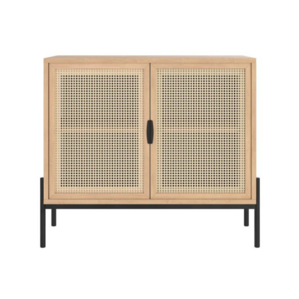 Avida Sideboard Small, Rustic Oak/Black, 37.5"W x 18.75"D x 32.5"H