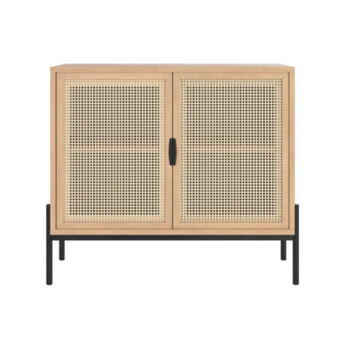 Avida Sideboard Small, Rustic Oak/Black, 37.5"W x 18.75"D x 32.5"H