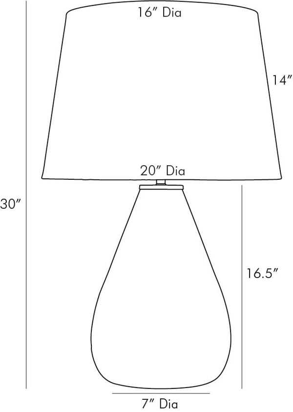 Tiber Table Lamp, 30"H