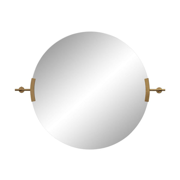 Madden Round Mirror, Antique Brass, 30" x 38.5"