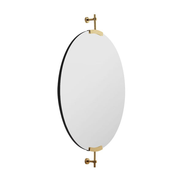 Madden Round Mirror, Antique Brass, 30" x 38.5"