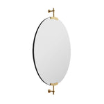 Madden Round Mirror, Antique Brass, 30" x 38.5"