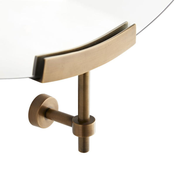Madden Round Mirror, Antique Brass, 30" x 38.5"