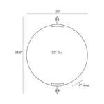 Madden Round Mirror, Antique Brass, 30" x 38.5"