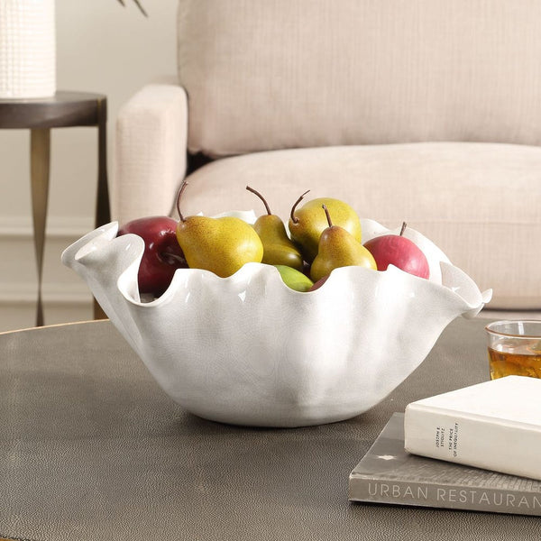 Ruffle Bloom Bowl, 16"W x 7"H x 14"D