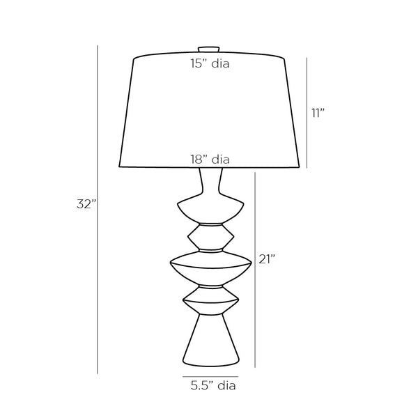 Jillian Lamp, White Glass Stone