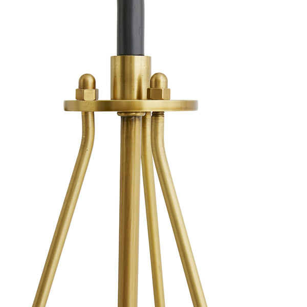 Franklin Sconce, Antique Brass, Bronze, White Linen