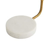 Aaron Lamp, Antique Brass, Cream Leather, White Marble