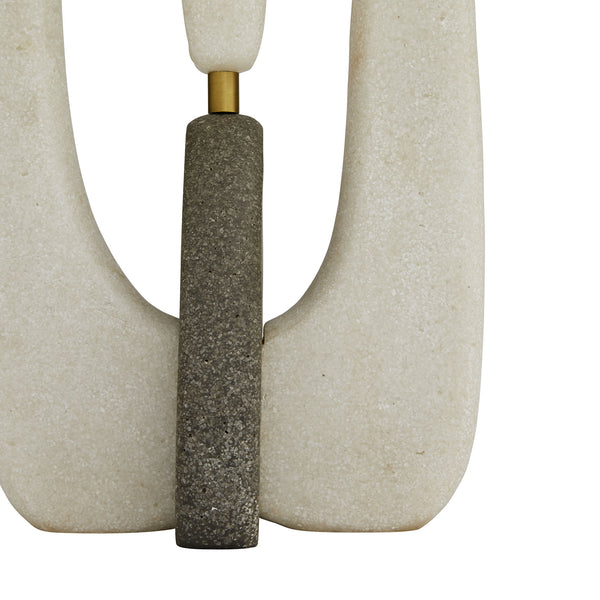 Harleen Lamp, White Ricestone, Charcoal Ricestone