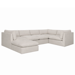 Reve Sectional, Effie Linen with moveable Ottoman