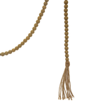 Paulownia Wood Bead with Jute Tassels, Yellow