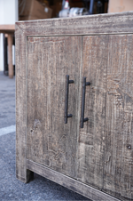 Reclaimed Elm Media Console, Old Grain, 62"L x 18"D x 23"H