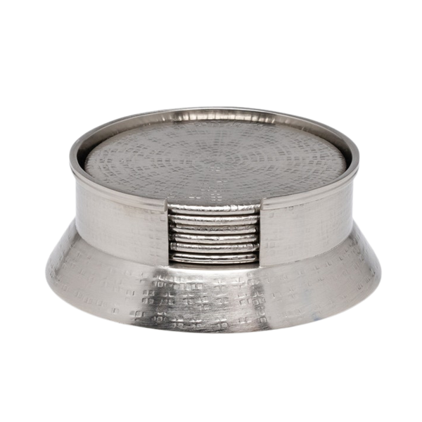 Winsford Matte Hammered Pewter Coasters, S/6