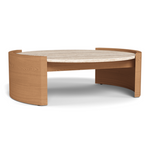 Catalina Coffee Table, Teak Natural/Travertine Cream