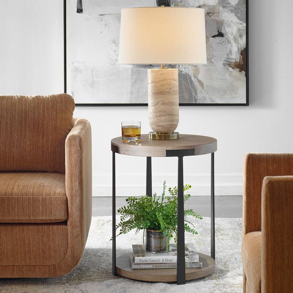 Palisade Side Table, Natural, 19"Dia x 24"H