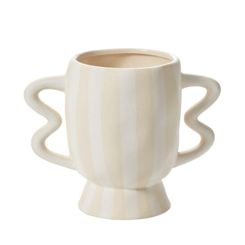 Akimbo Footed Pot, Cream