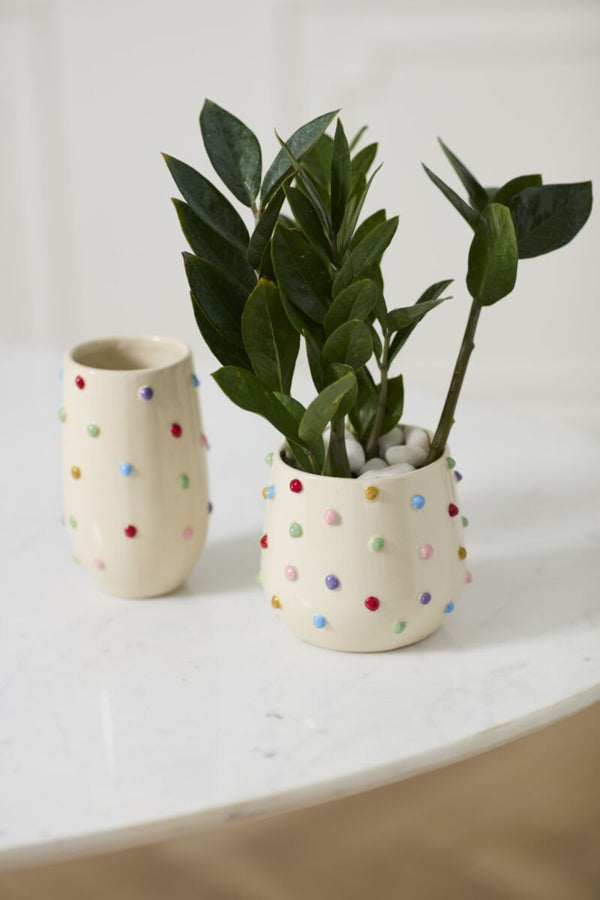 Colour Dot Pot, 5.25"Dia
