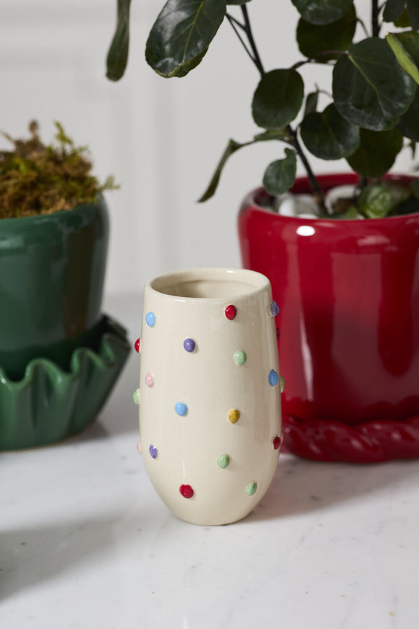 Colour Dot Vase, 4"Dia