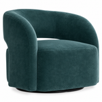 Chloe Fabric Swivel Chair - Blue Velvet