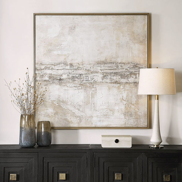 Desert Oasis Hand Painted Canvas, 52"W X 52"H