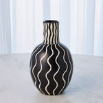 Graphic Gourd Vase, Black/White, 11" H