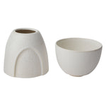 Echo Footed Bowl, White, 6.25"x 9.75"