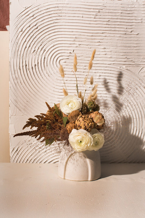 Echo Footed Bowl, White, 6.25"x 9.75"
