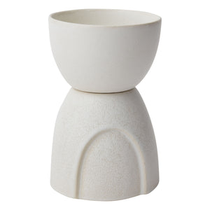 Echo Footed Bowl, White, 6.25"x 9.75"