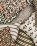 Kythira Cocoa Linen Cushion, 22" x 22"