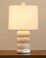 Girault White Travertine Table Lamp, 20.5"H