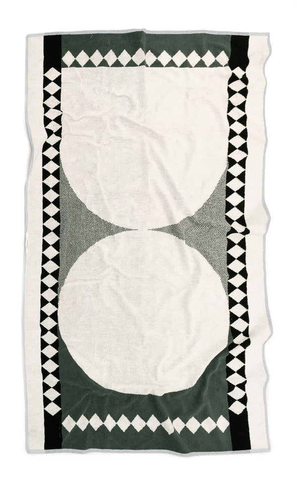 Beach Towel, Green Diamond