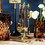 Tortoise Print 4 Pc Bar Set with Stand
