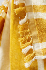 Beach Towel, Vintage Yellow Stripe