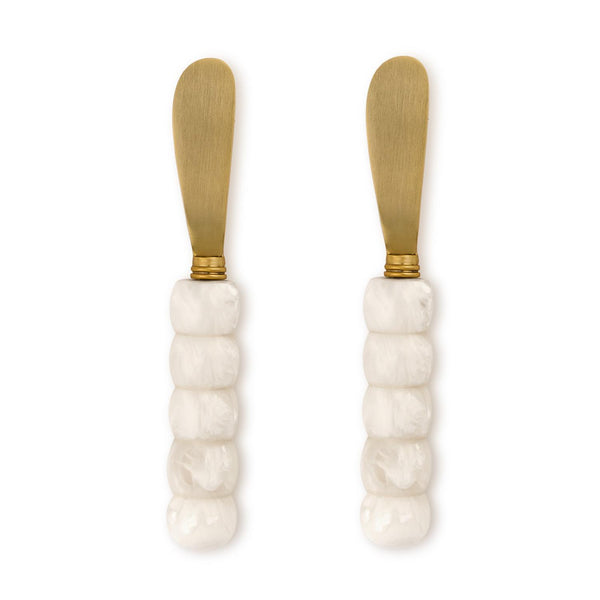 Modern Pop White Beaded Spreaders, S/2