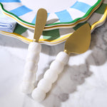 Modern Pop White Beaded Spreaders, S/2