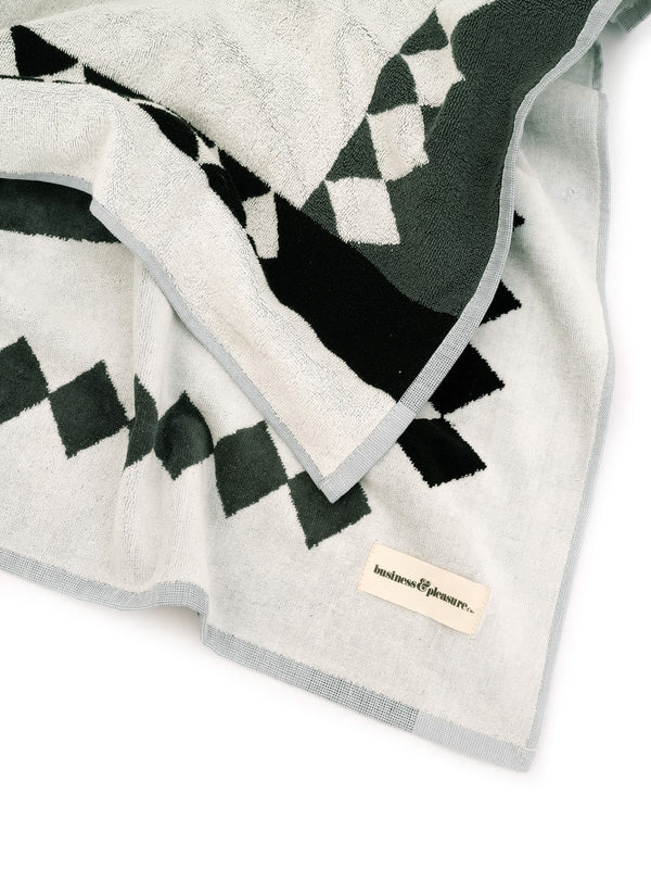 Beach Towel, Green Diamond