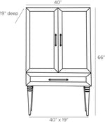 Melrose Cocktail Cabinet, Satin Walnut