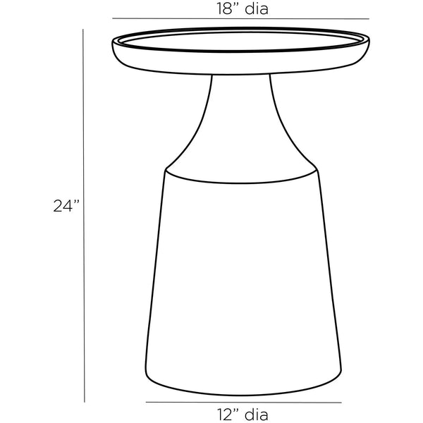 Turin Accent Table, 18"Dia x 24"H