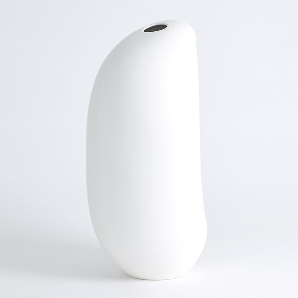 River Stone Vase, Matte White, Large