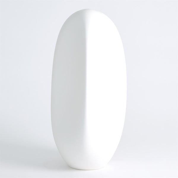 River Stone Vase, Matte White, Large