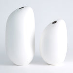 River Stone Vase, Matte White, Large