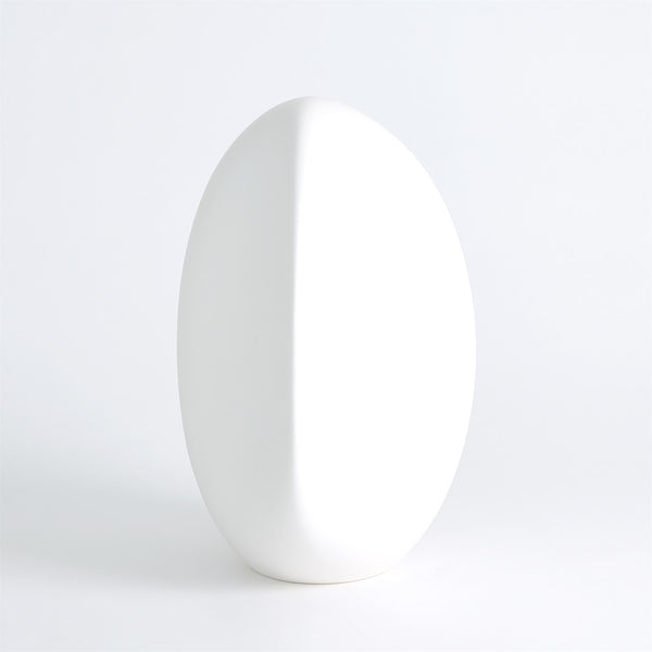 River Stone Vase, Matte White, Small