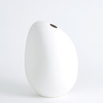 River Stone Vase, Matte White, Small